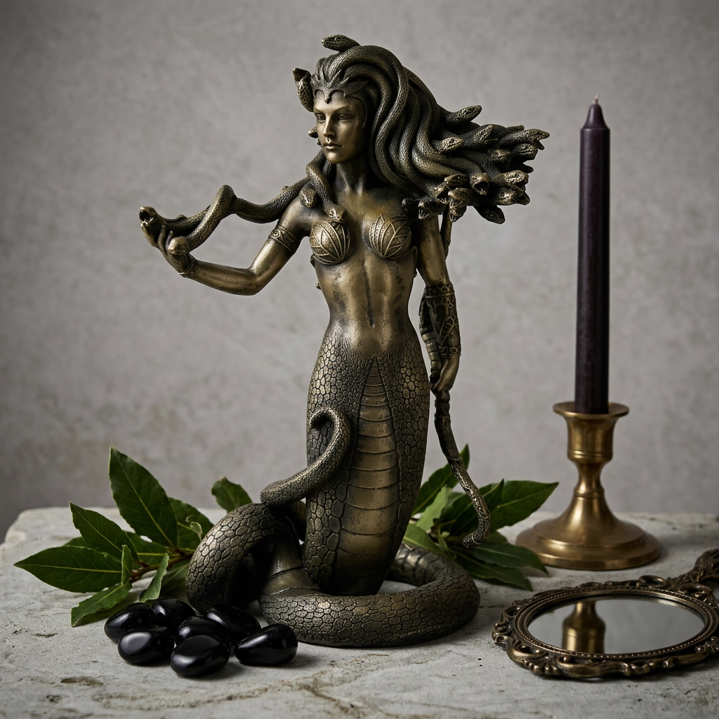 Medusa statue altar lifestyle