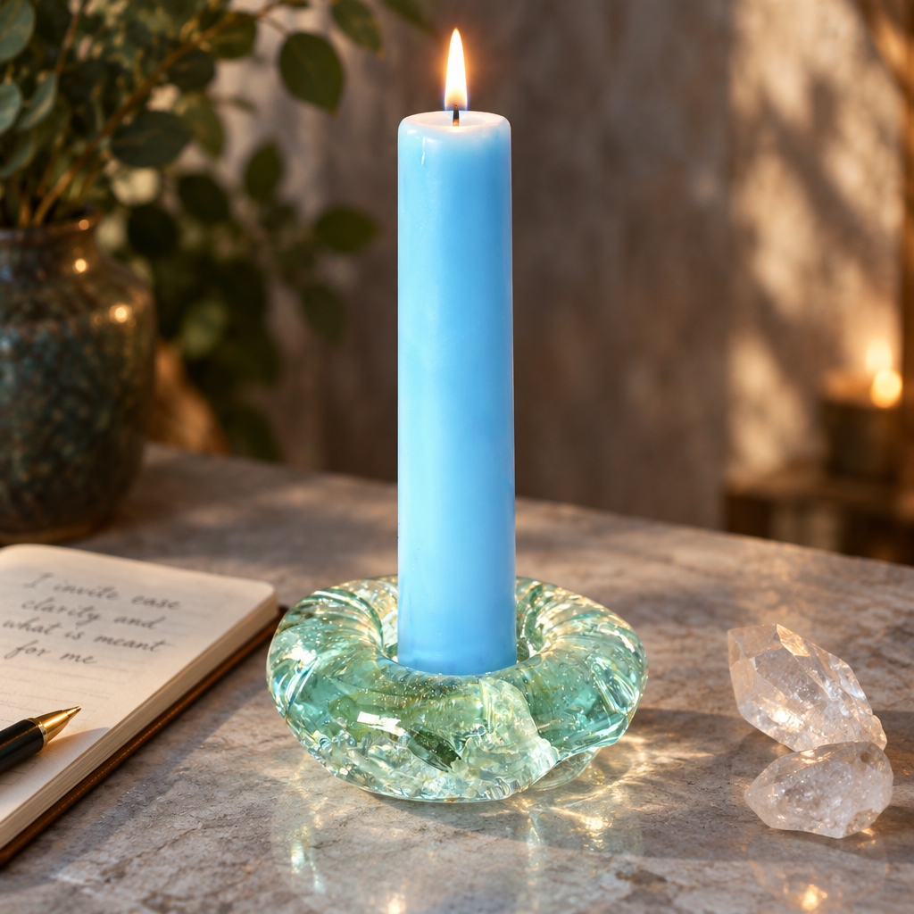 Molten glass candle holder lifestyle