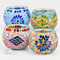 Mosaic glass candle holders hero