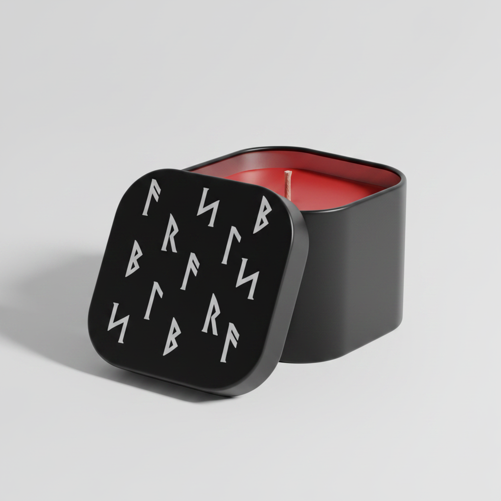 Norse Rune Candle Tin Hero - Lid Top