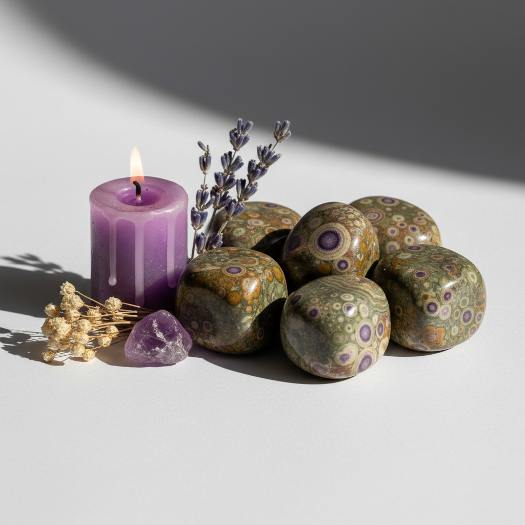 Ocean Jasper Purple Dot Hero