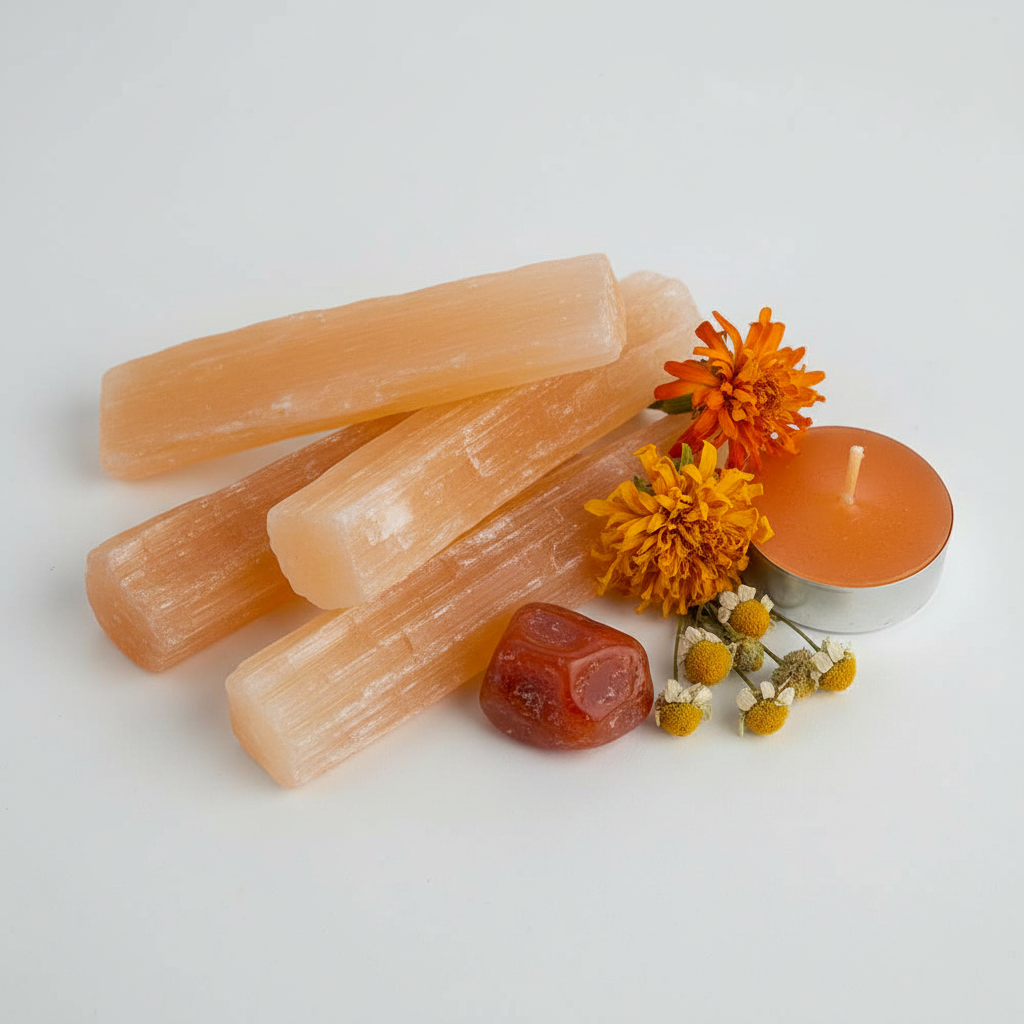 Orange Selenite Wand Hero