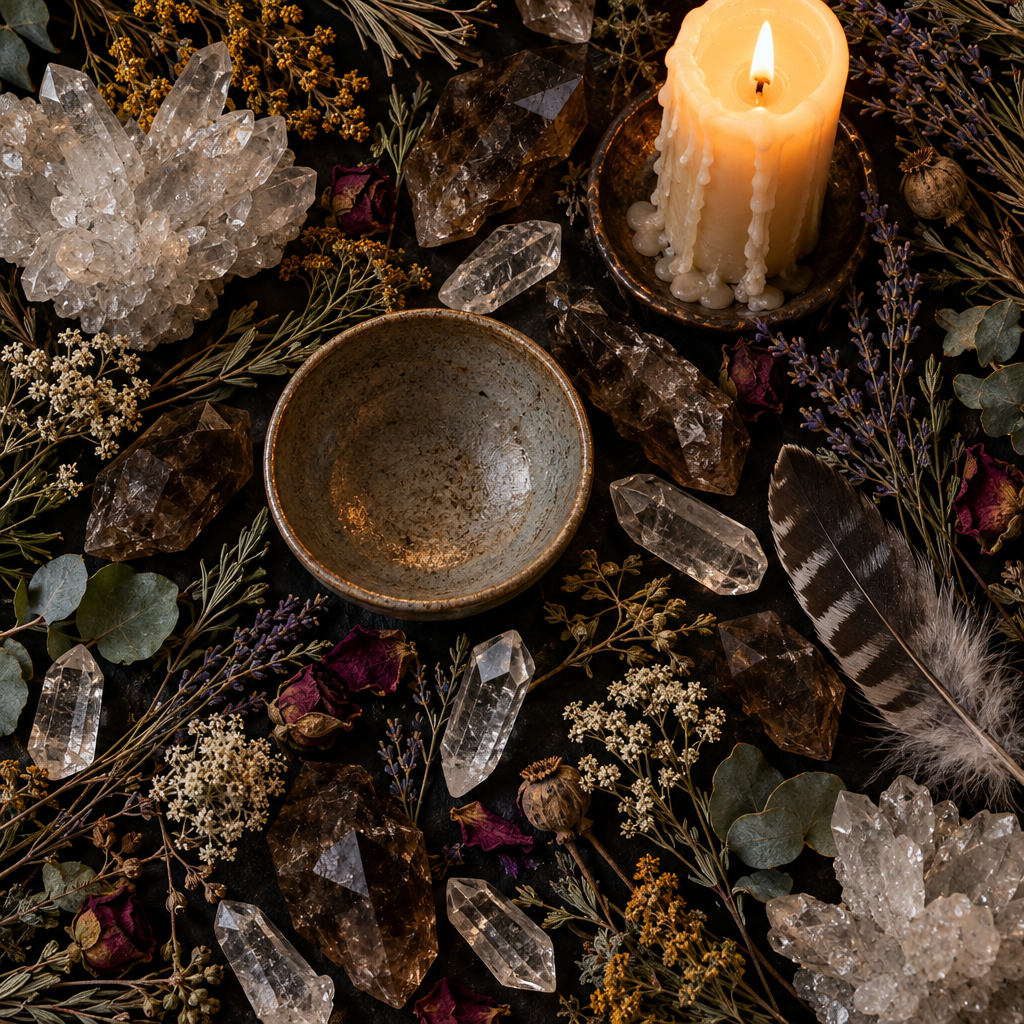 Palo Santo props-only flat lay
