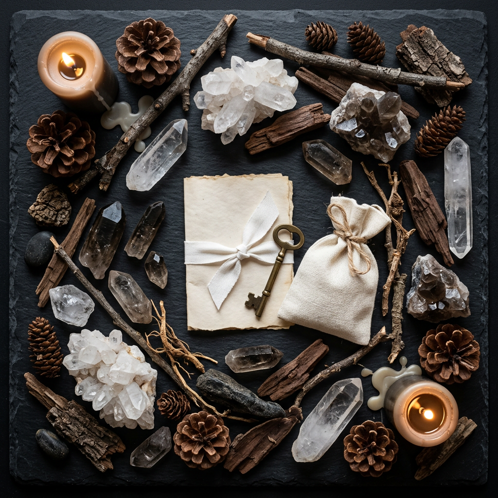 Peace and protection props-only flat lay