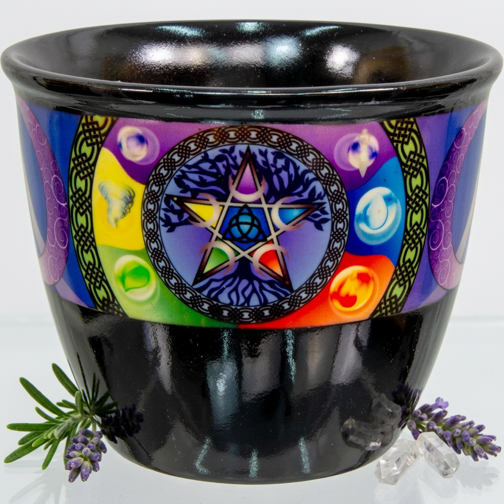 Pentacle ceramic smudge pot hero
