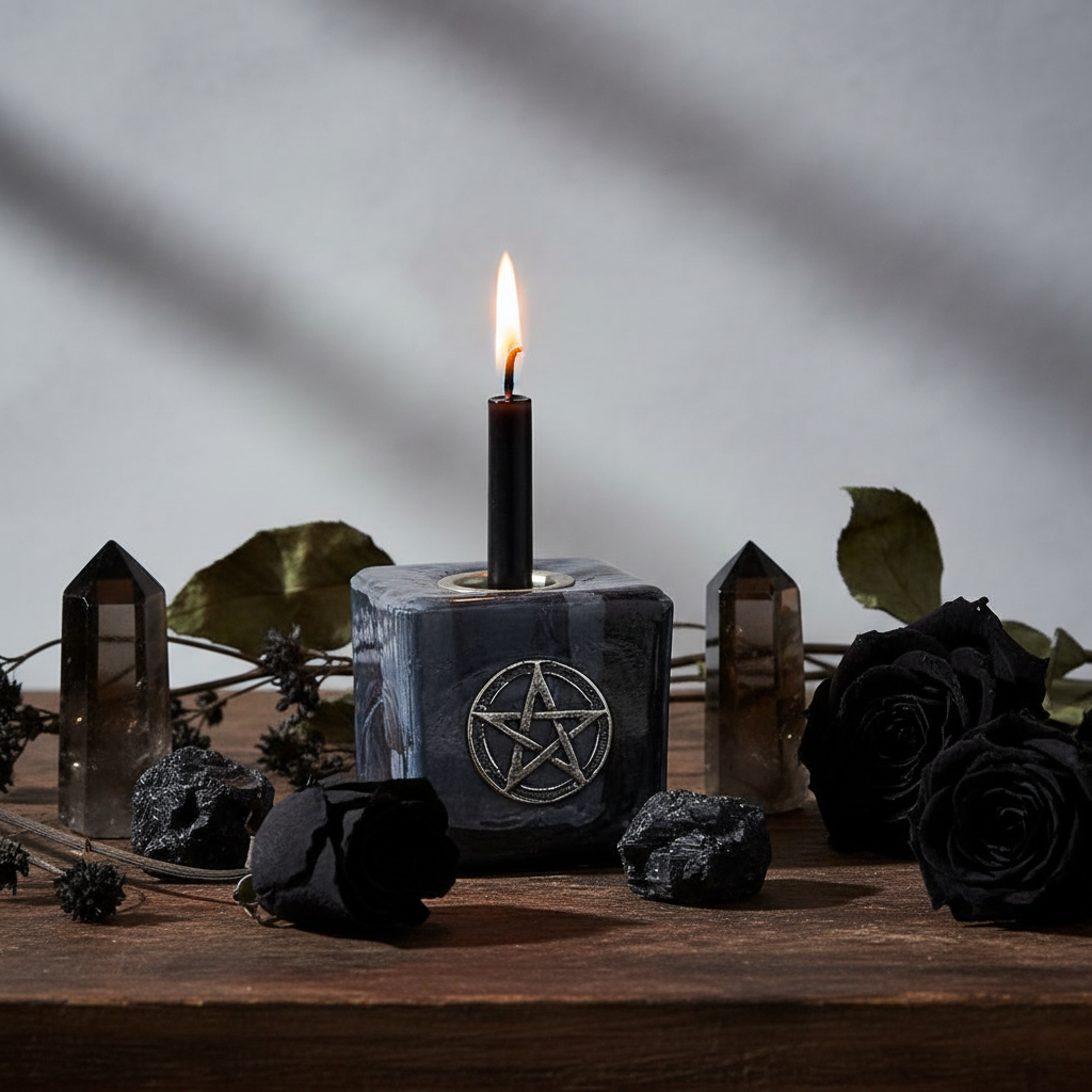Pentacle Cube Candle Holder Lifestyle