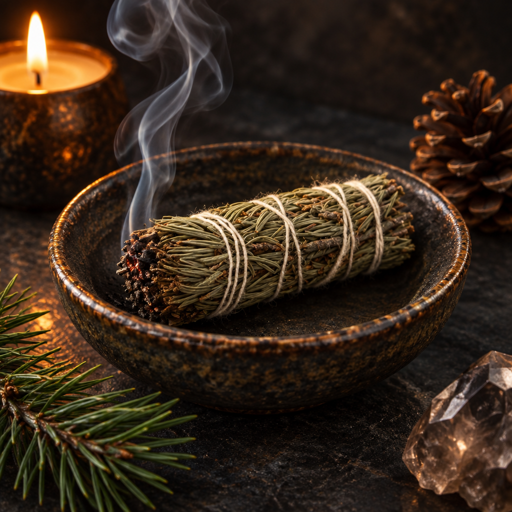 Pine smudge stick lifestyle