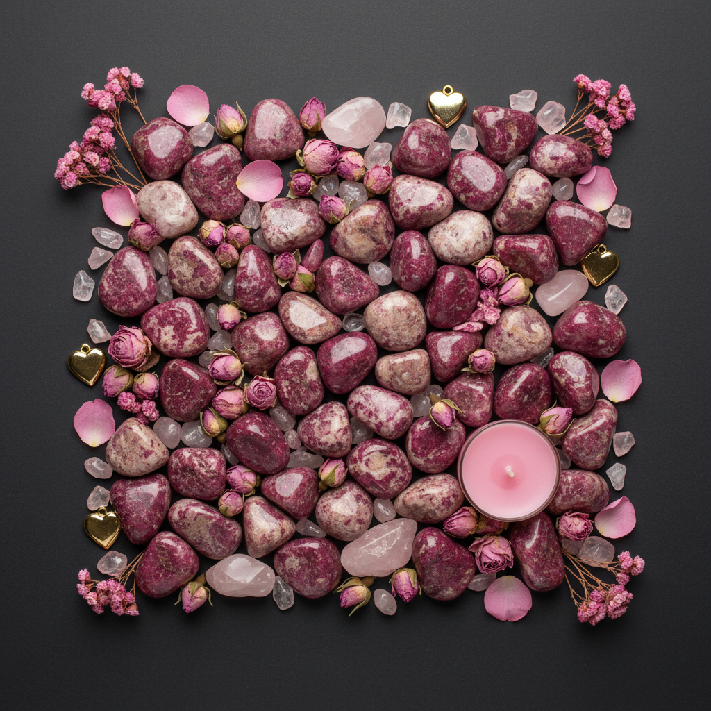 Pink Tourmaline Flat Lay