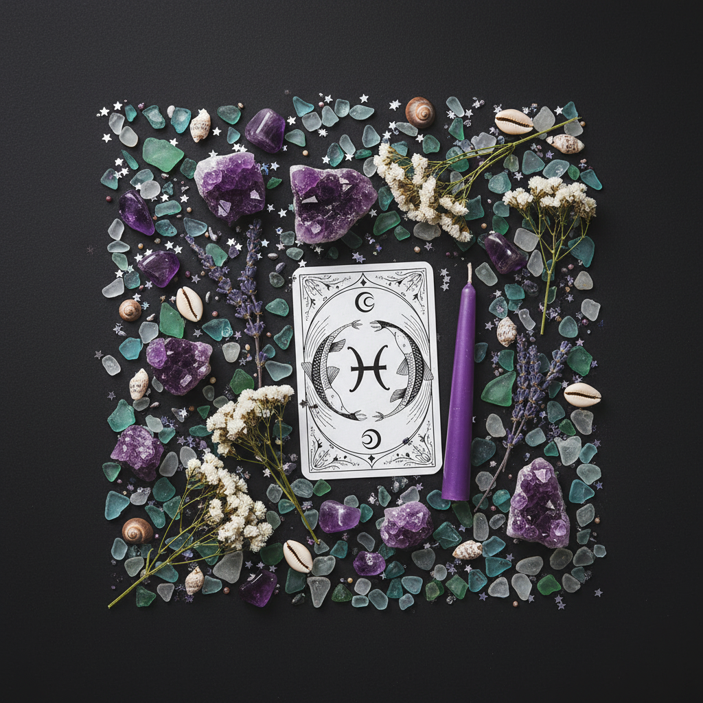Pisces Sticker Flat Lay