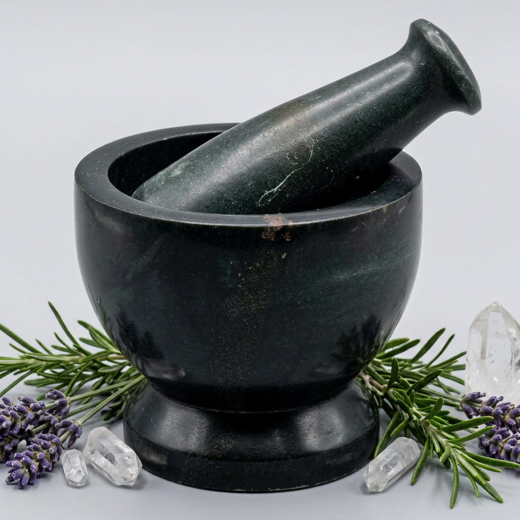 Plain soapstone mortar and pestle hero