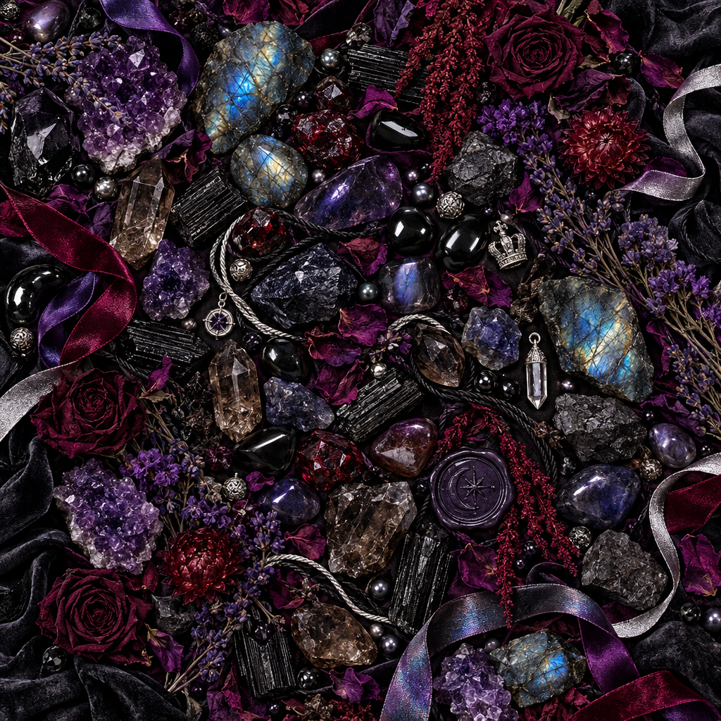 Precious Gems Oracle Flat Lay