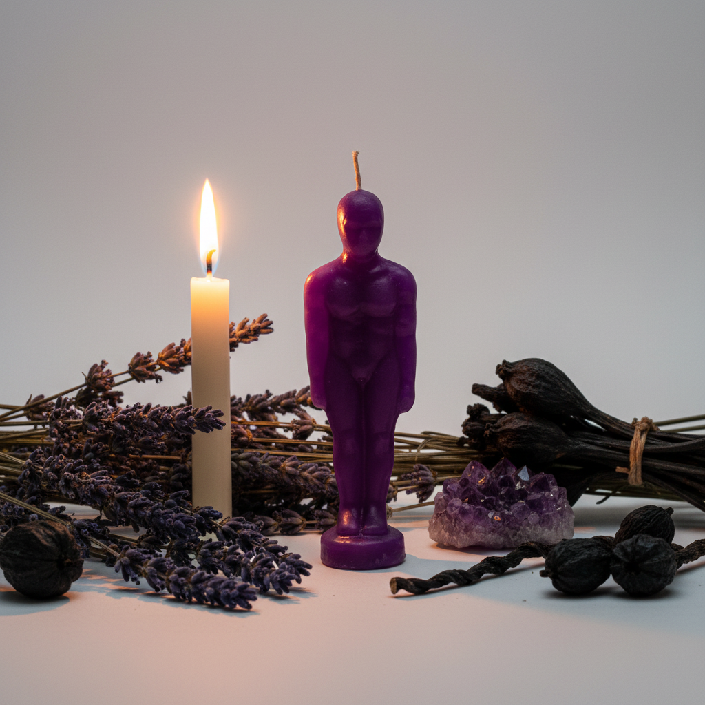 Purple Figure Candle Hero - Front
