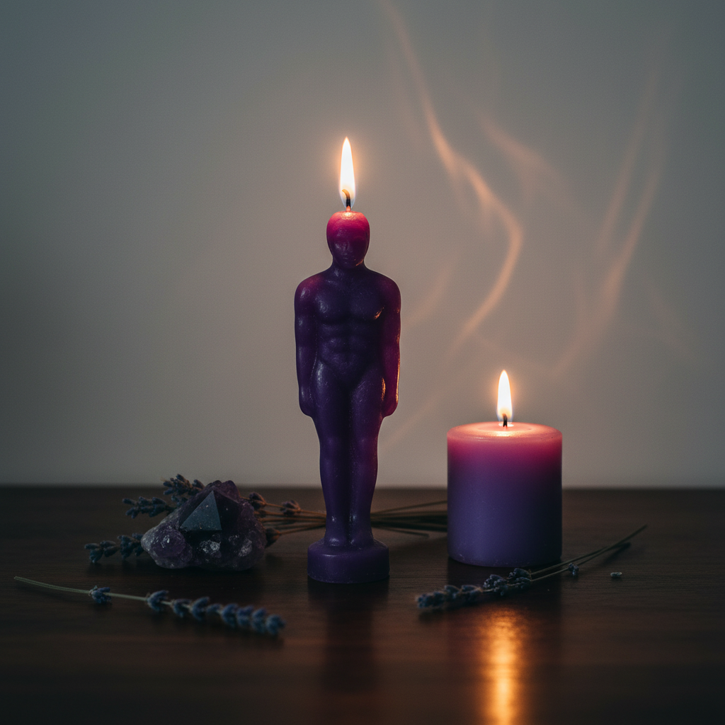 Purple Figure Candle Lifestyle