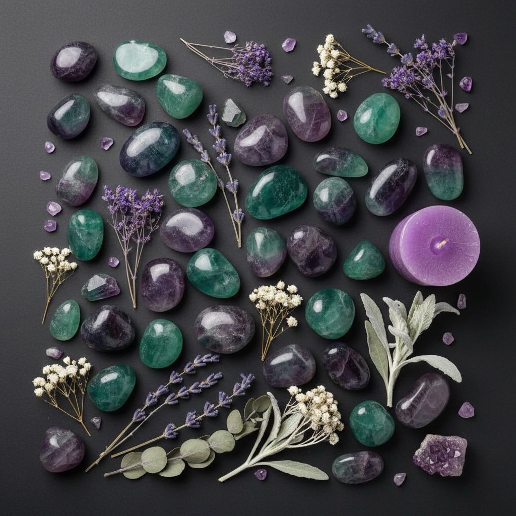 Rainbow Fluorite Flat Lay