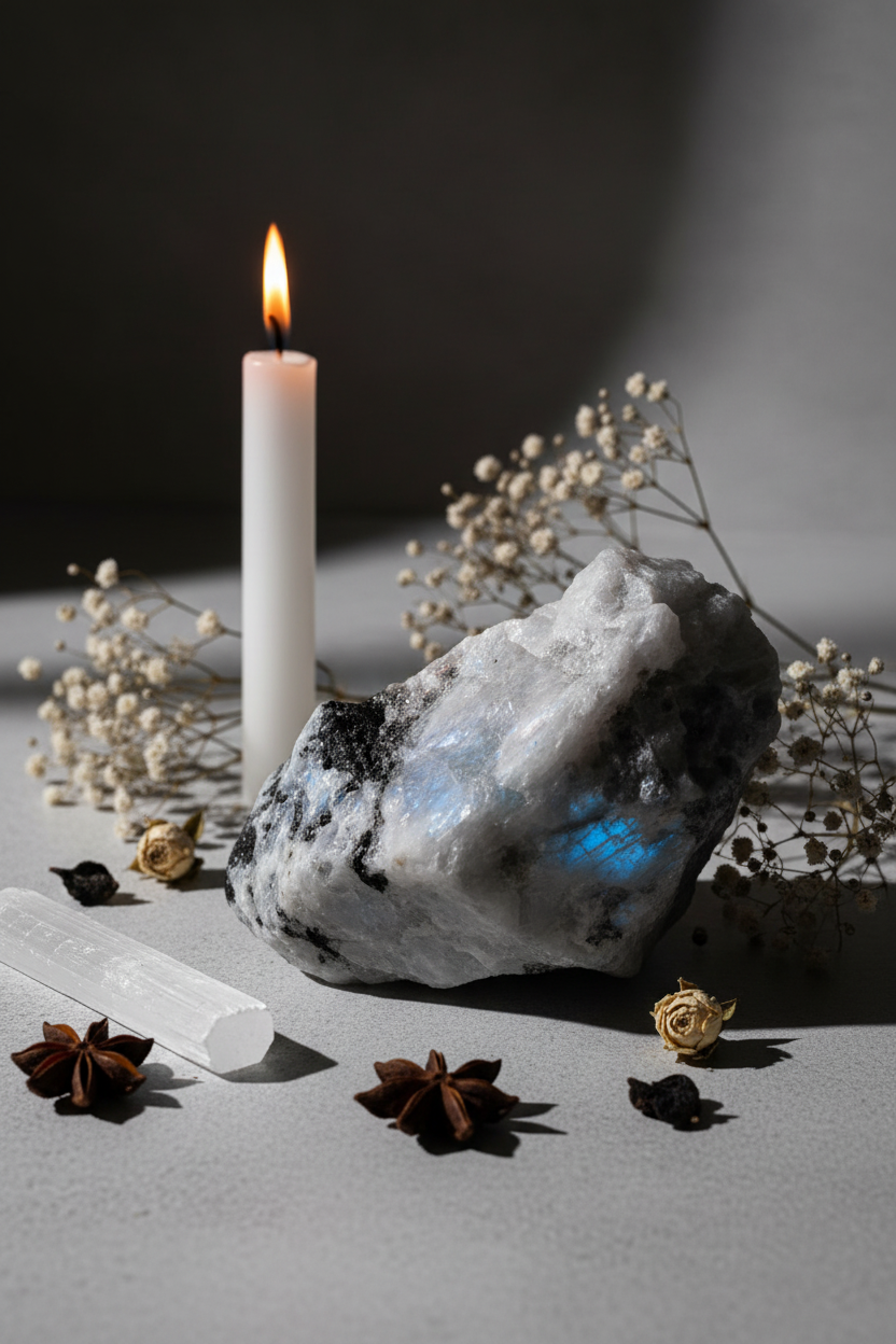 Rainbow Moonstone Chunks Lifestyle Shot