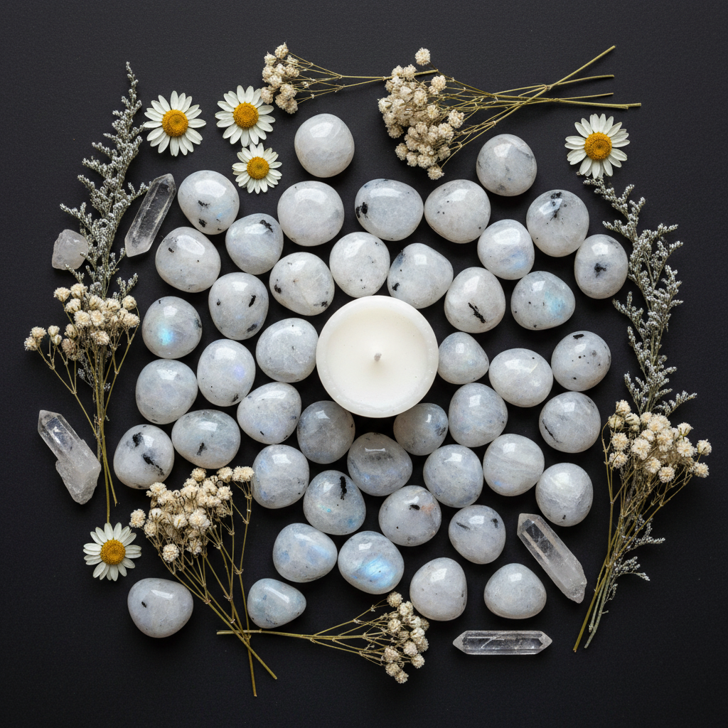 Rainbow Moonstone Flat Lay