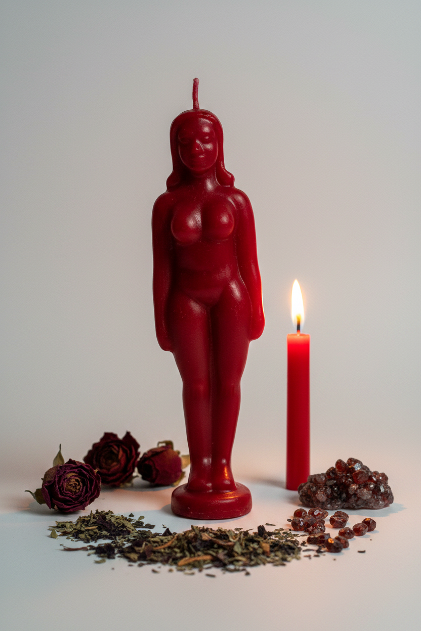 Red Female Figure Candle Hero