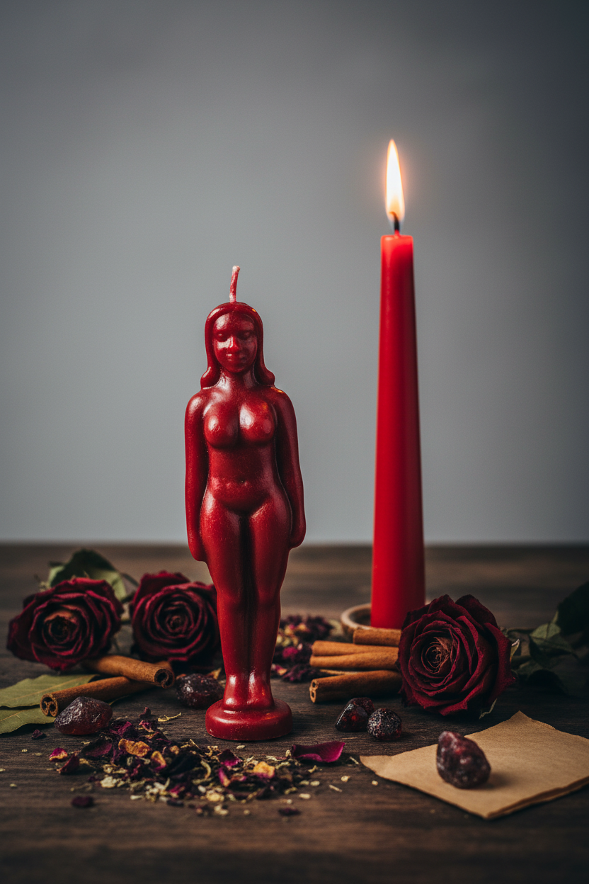 Red Female Figure Candle Lifestyle