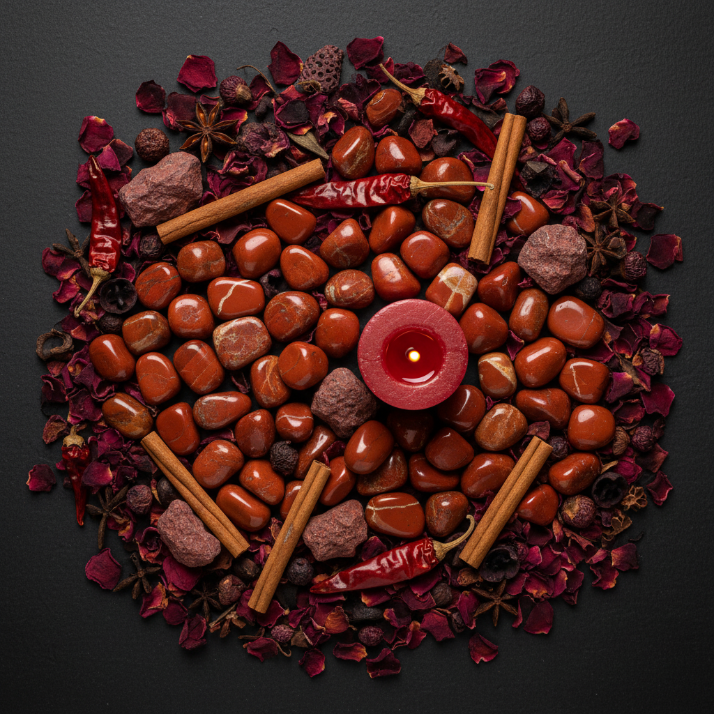 Red Jasper Flat Lay