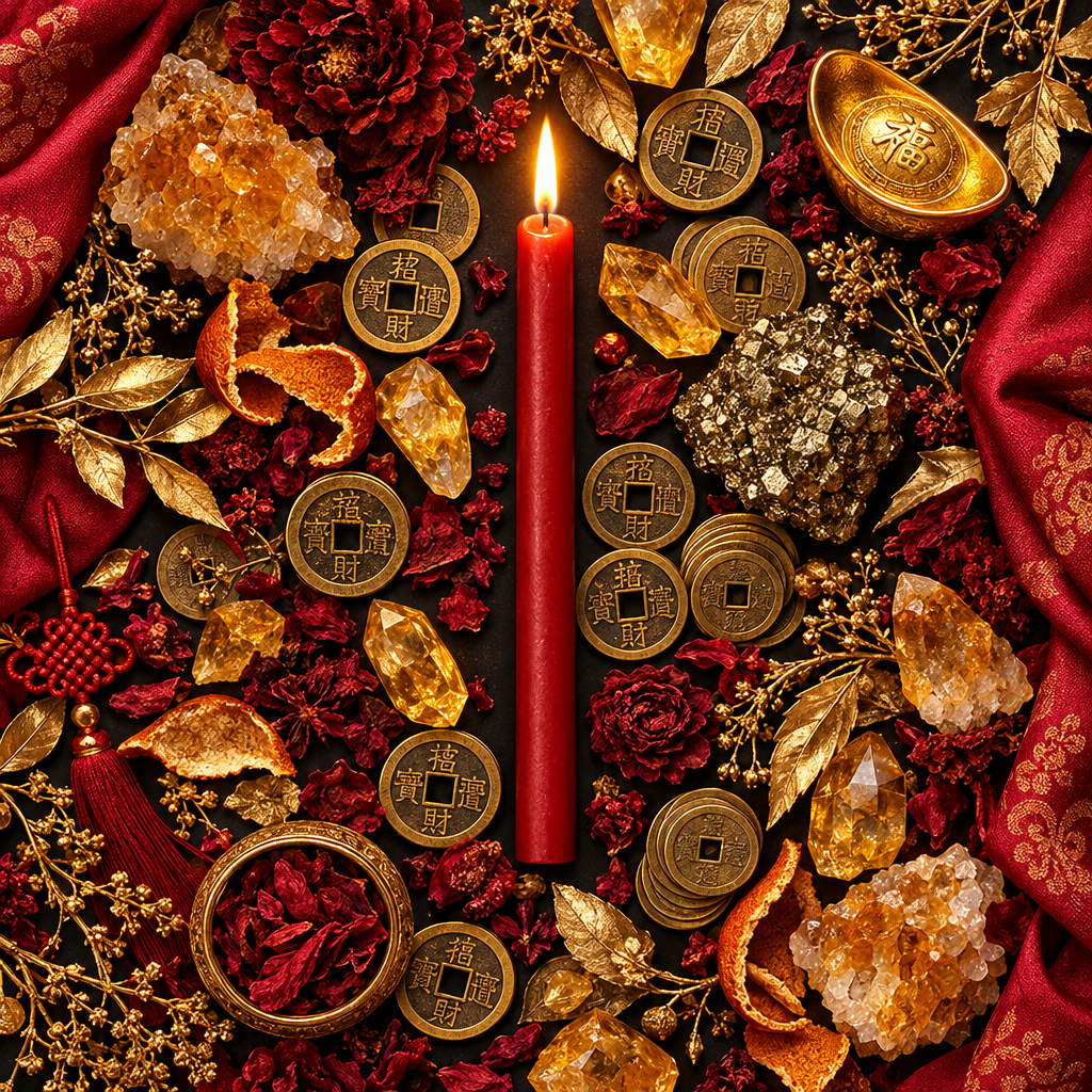 Red Laughing Buddha Flat Lay