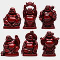 Red Laughing Buddha Set - Light Grey
