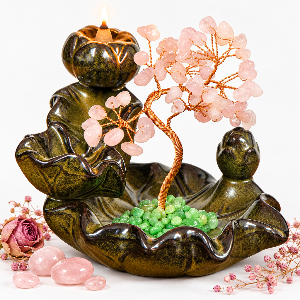 Rose Quartz Crystal Tree Burner Hero