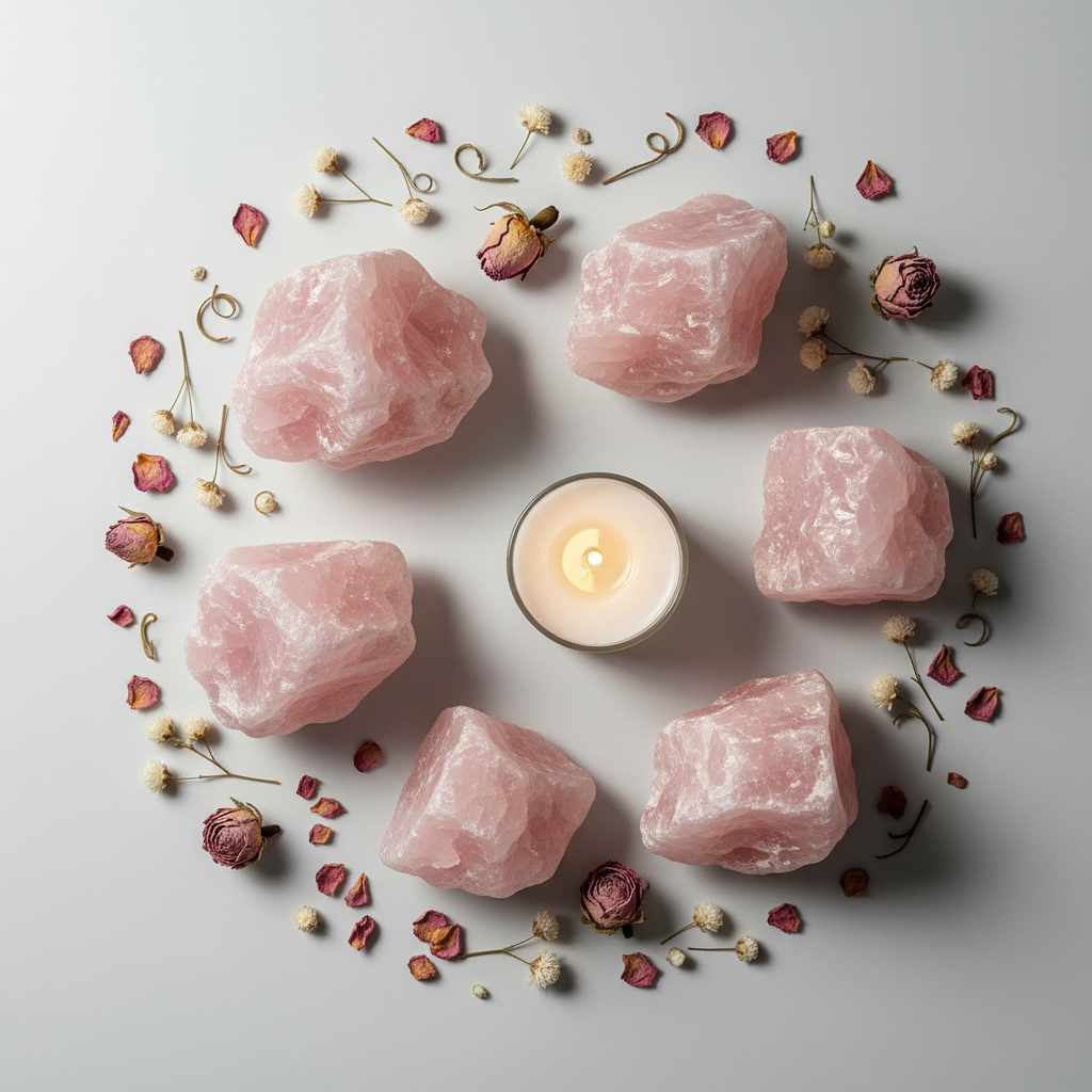 Rose Quartz Flat Lay