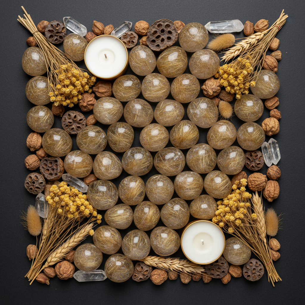 Rutilated Quartz Flat Lay