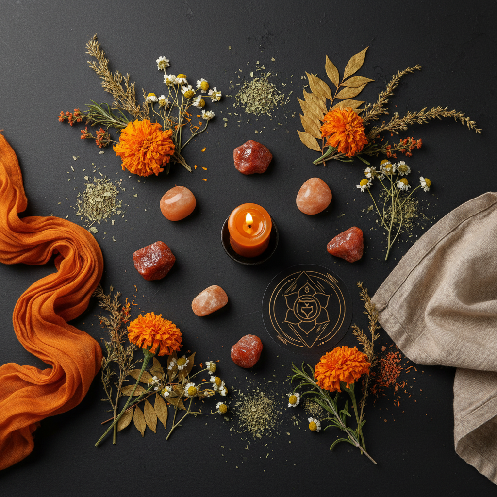 Sacral Chakra Flat Lay