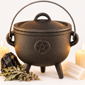 Small Cast Iron Pentagram Cauldron 4.5 Hero