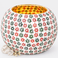 Small floral mosaic candle holder hero