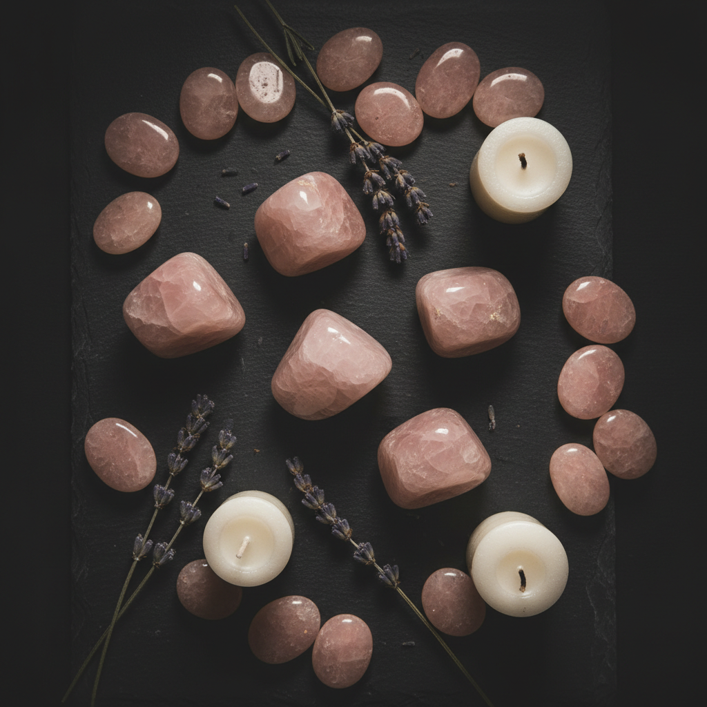 Small Rose Quartz Flat Lay