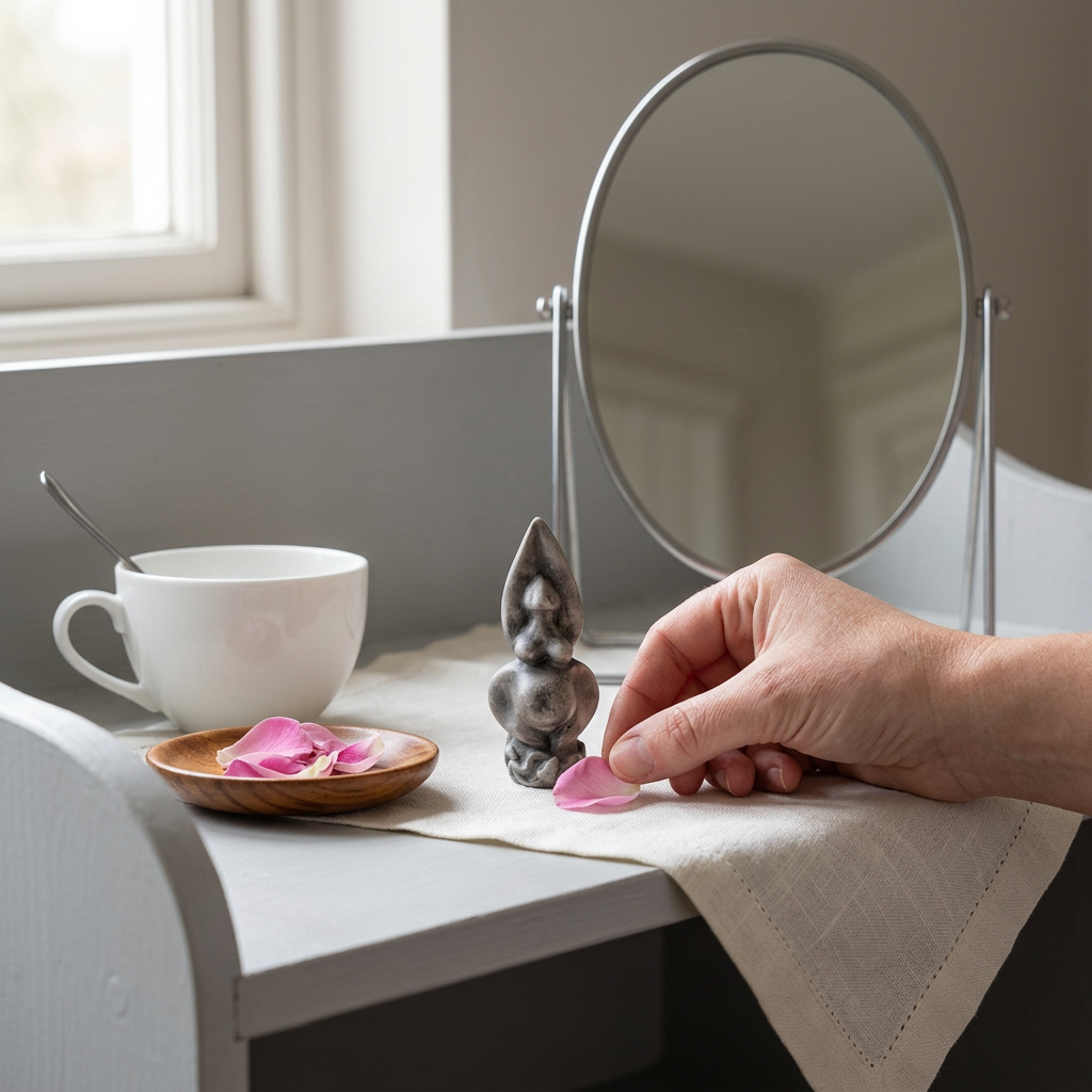 Small Venus figurine lifestyle with everyday scale cues