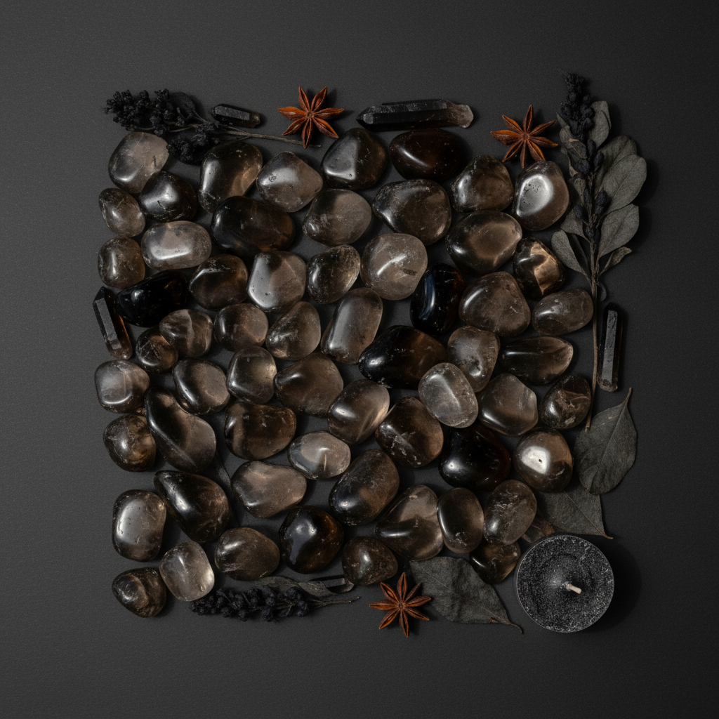 Smoky Quartz Flat Lay