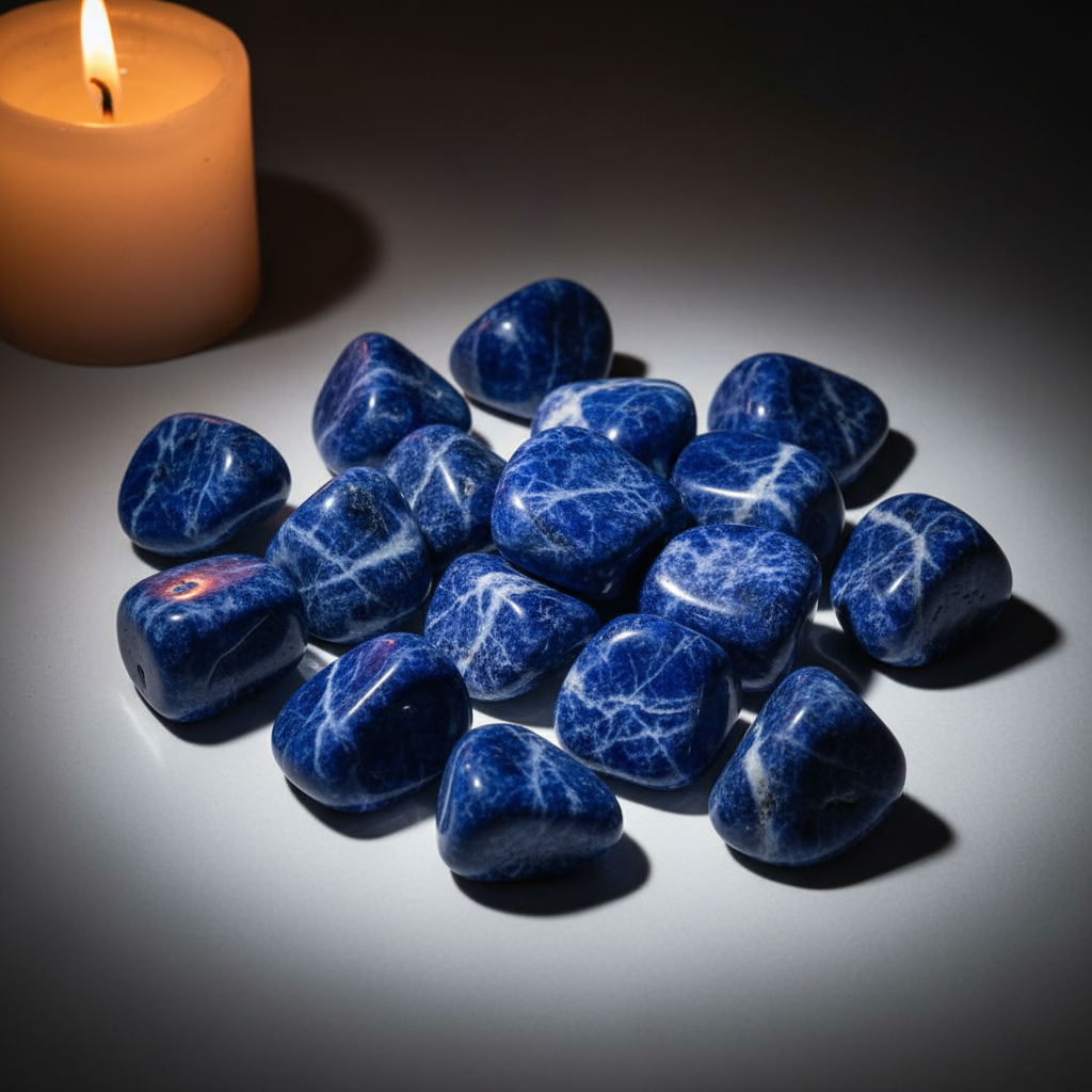 Sodalite Tumbled Cluster