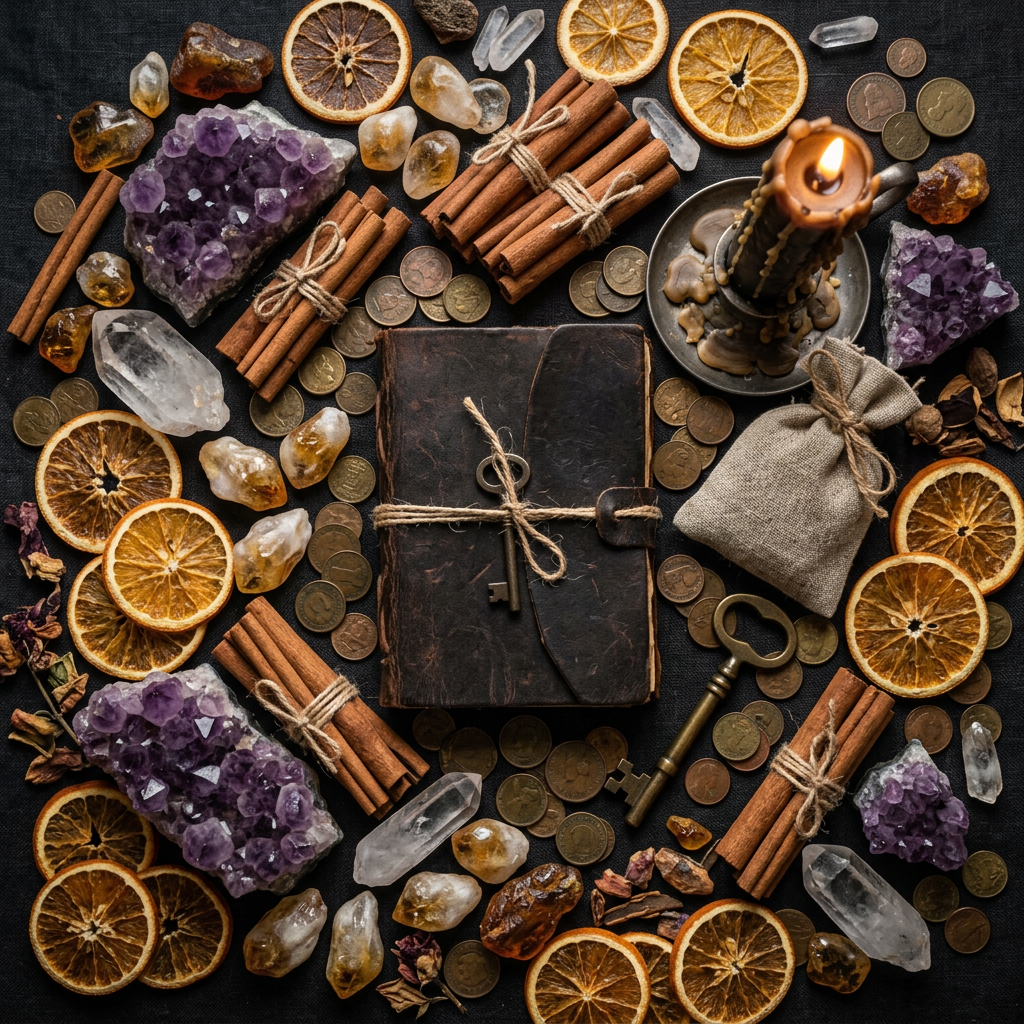 Star anise-themed props-only flat lay