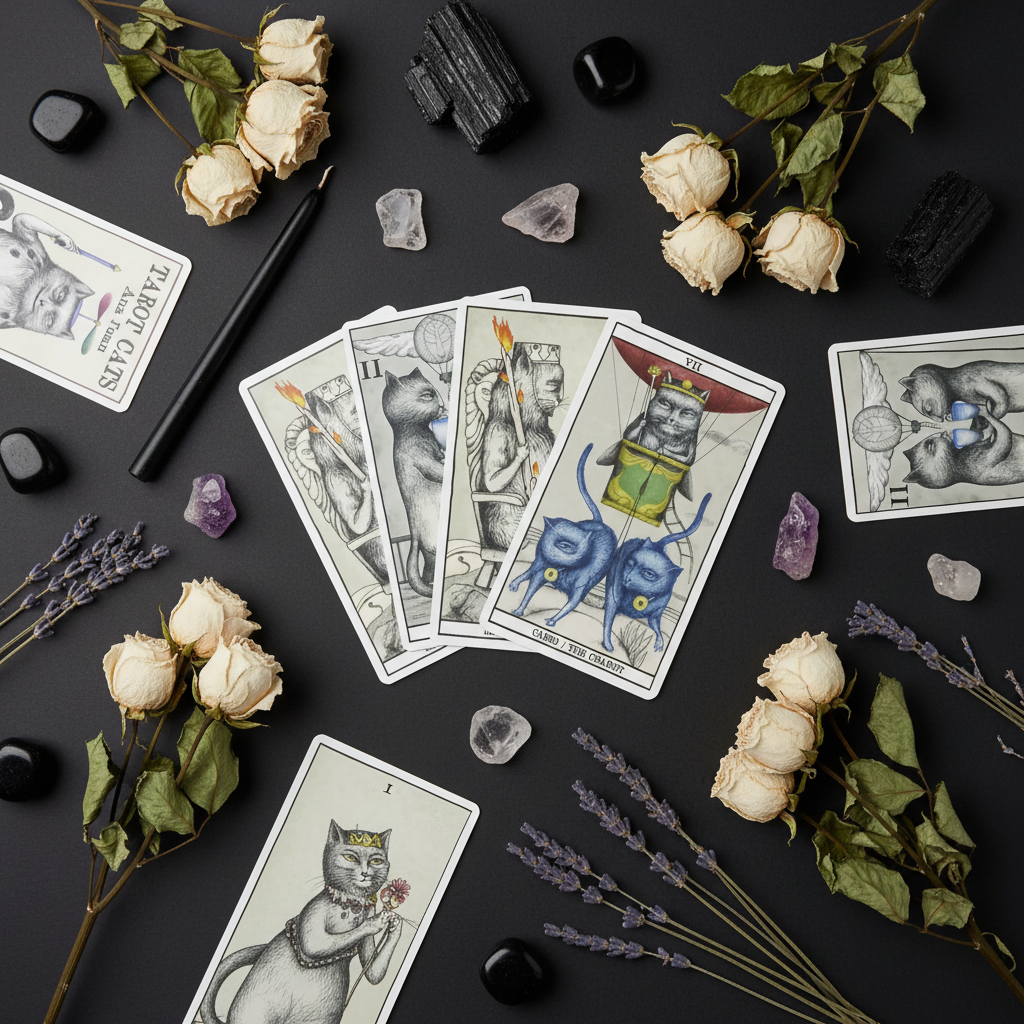 Tarot Cats Flat Lay