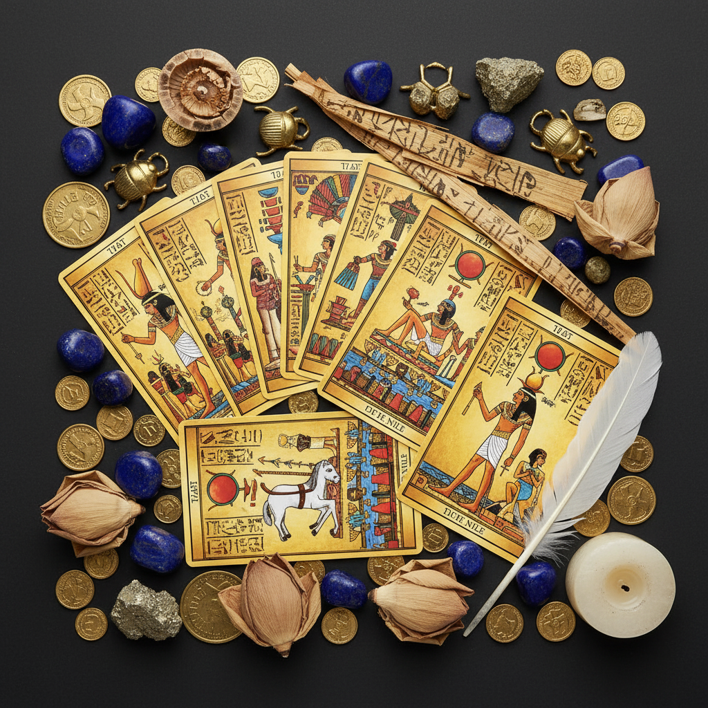 Tarot of the Nile Flat Lay