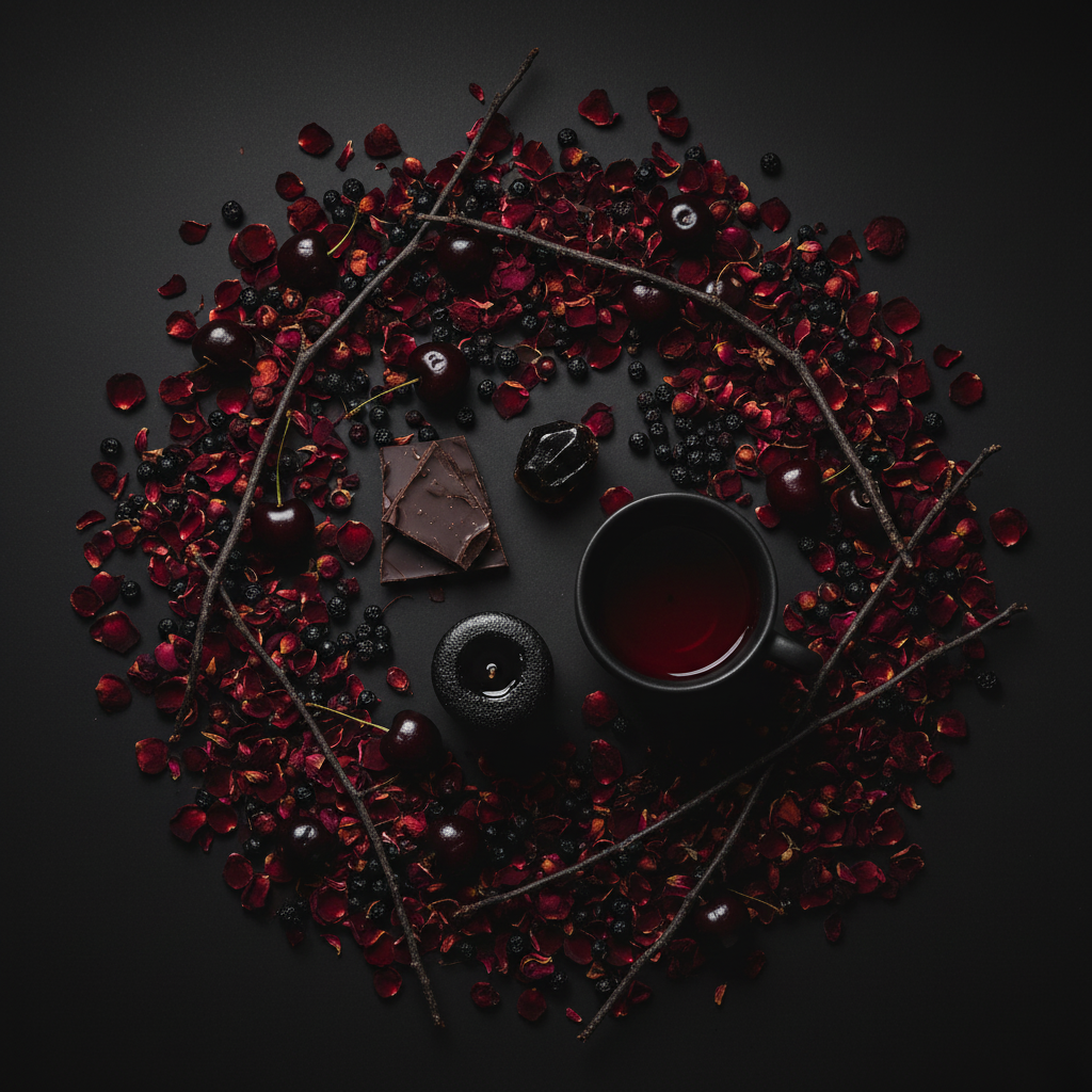 The Black Forest Tea Flat Lay