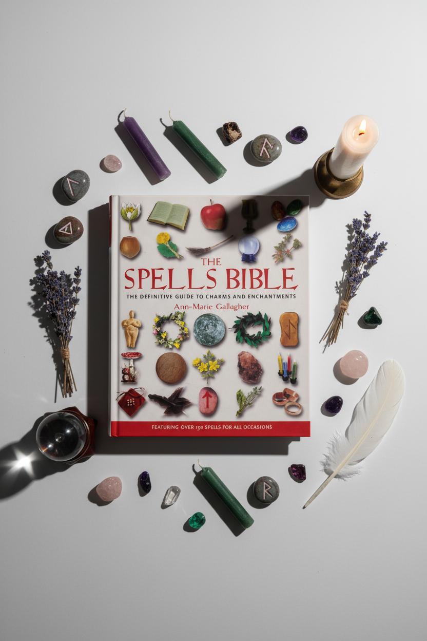The Spells Bible Flat Lay