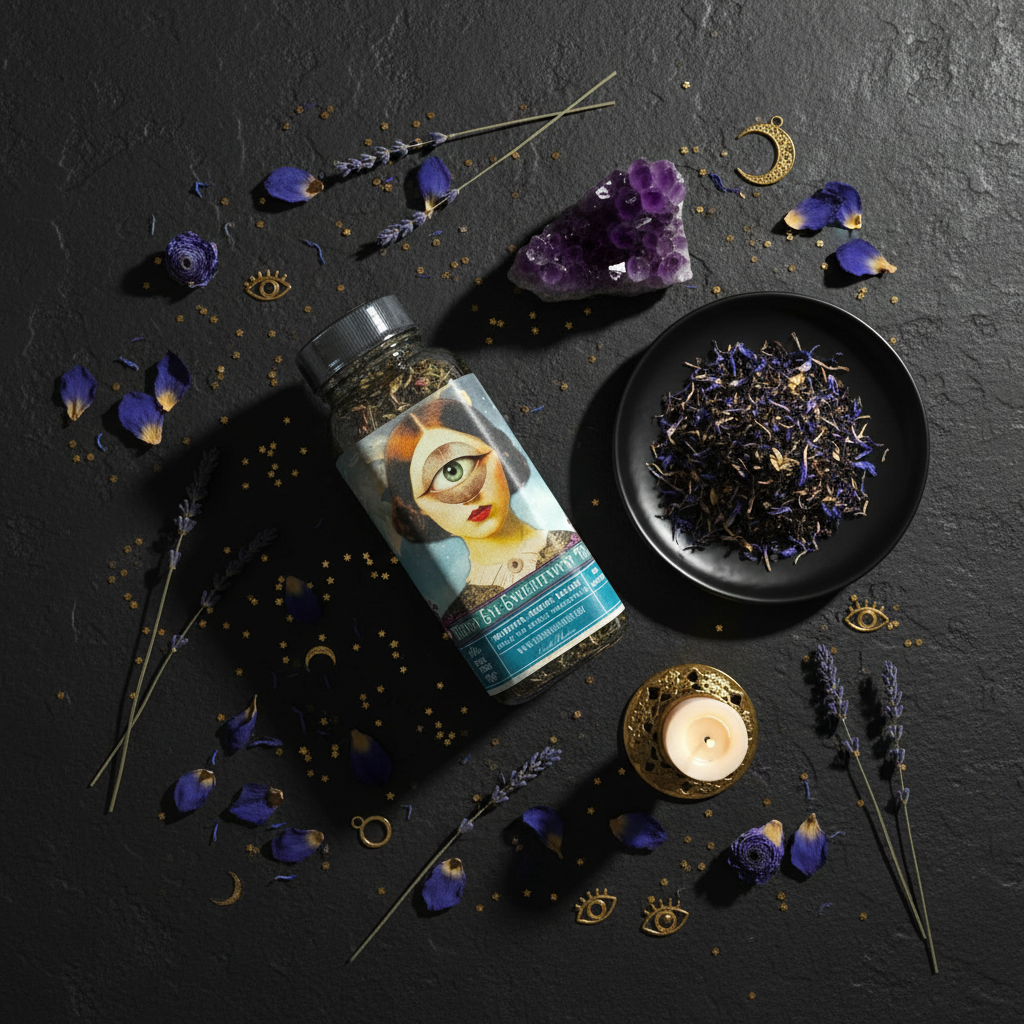Third Eye Enlightenment Tea Flat Lay