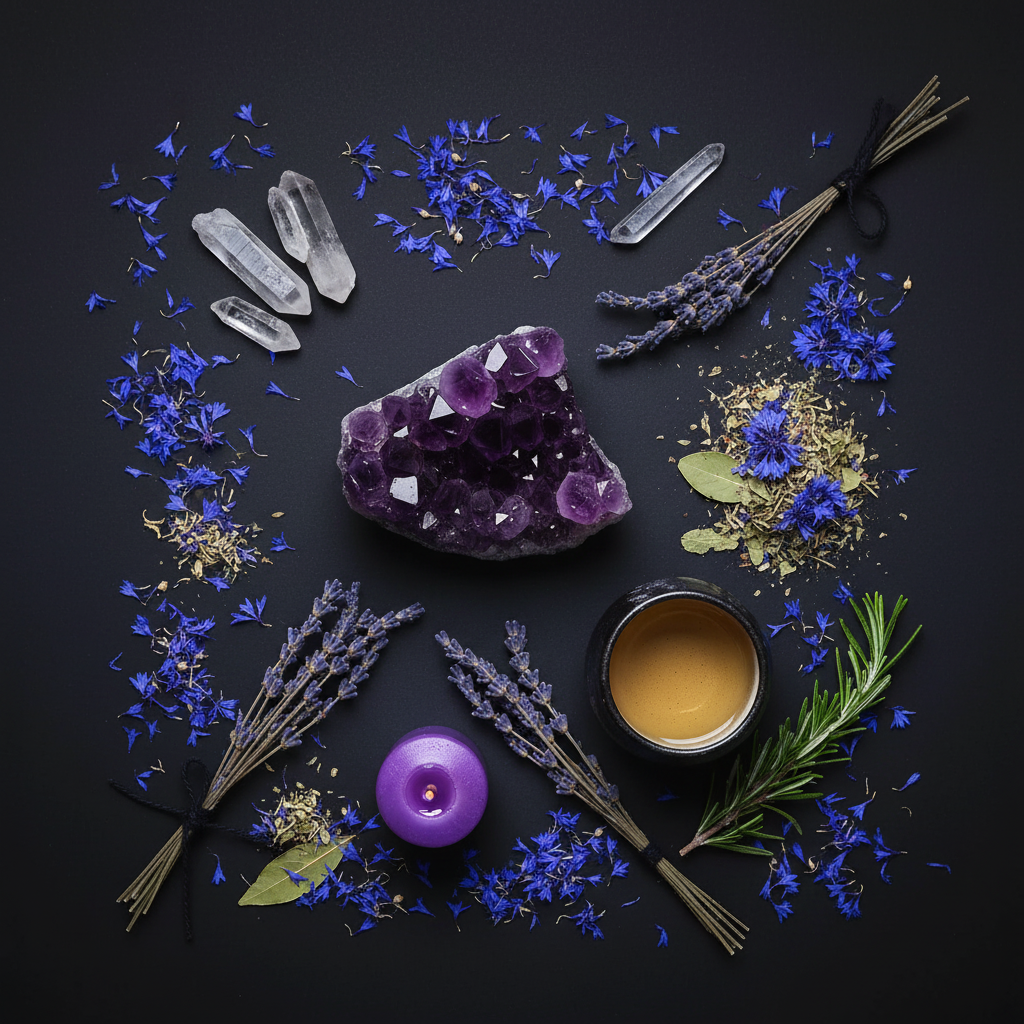 Third Eye Enlightenment Tea Flat Lay