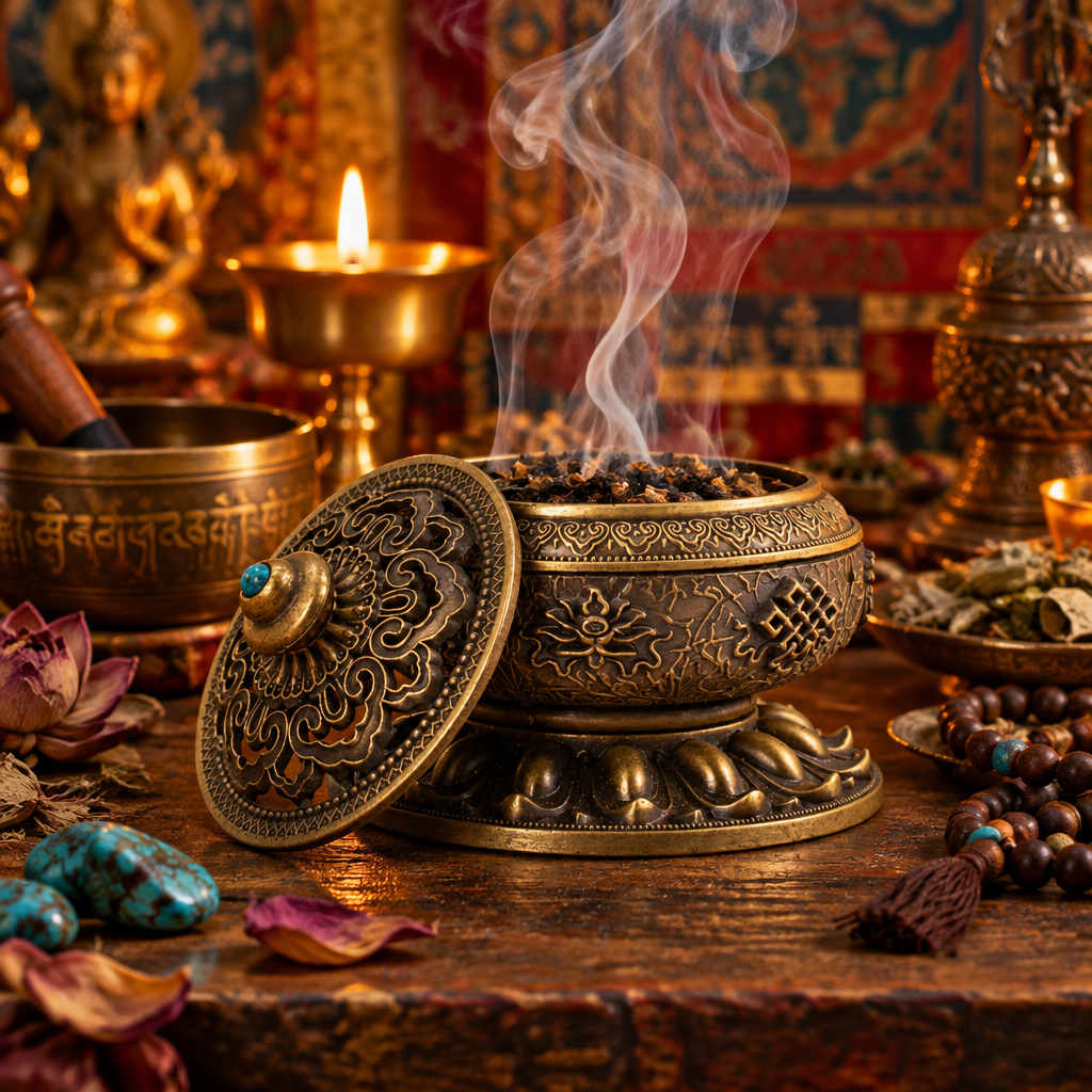 Tibetan Brass Burner Lifestyle