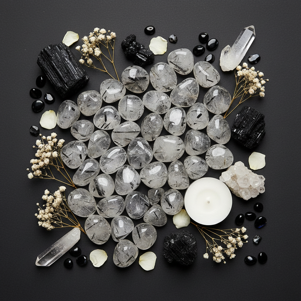 Tourmalated Quartz Flat Lay