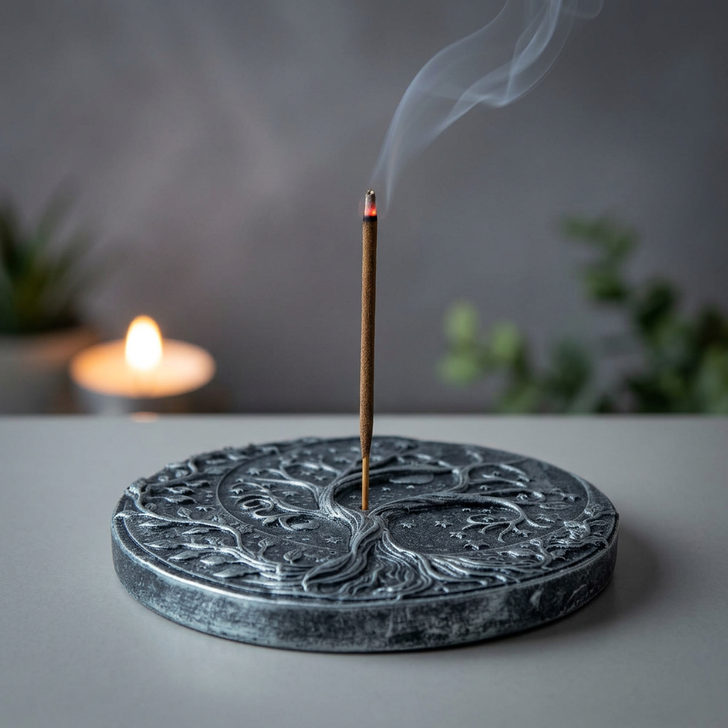 Tree of Life incense holder in use