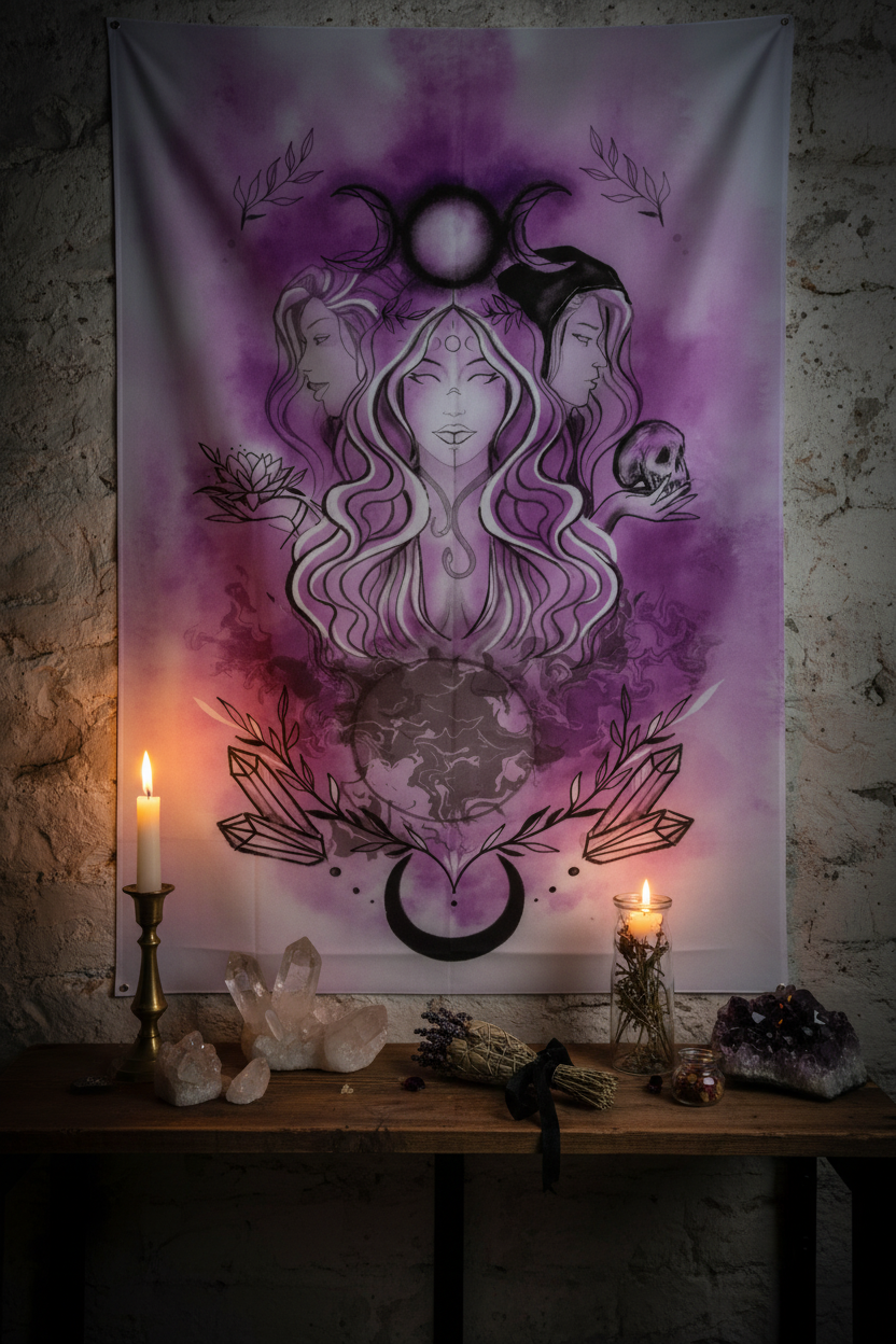 Triple Goddess Tapestry Lifestyle