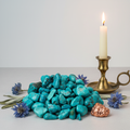 Turquoise Tumbles Hero - Candle Off to Side