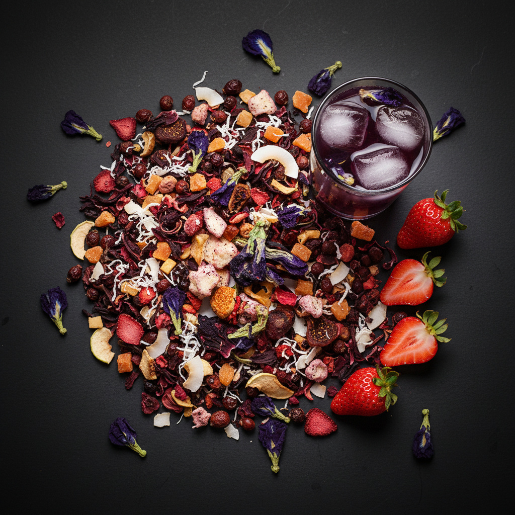 Violet Papaya Berry Flat Lay