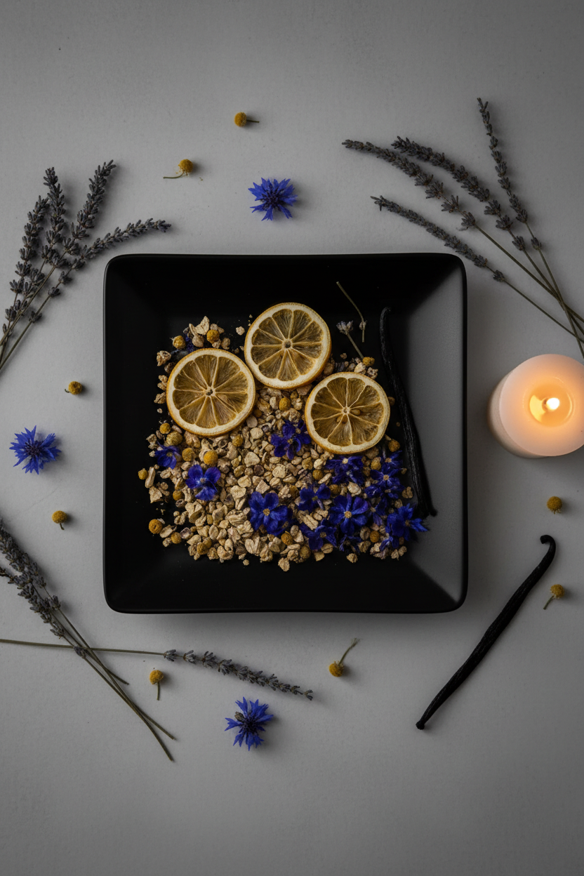 Violets Are Blue Simmer Pot Flat Lay