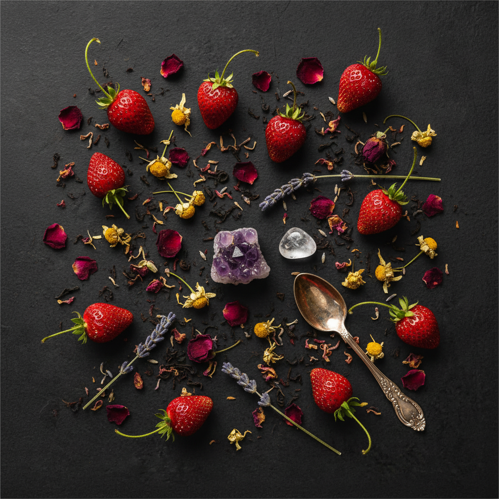 Wild Strawberry Lucid-a-Tea Flat Lay